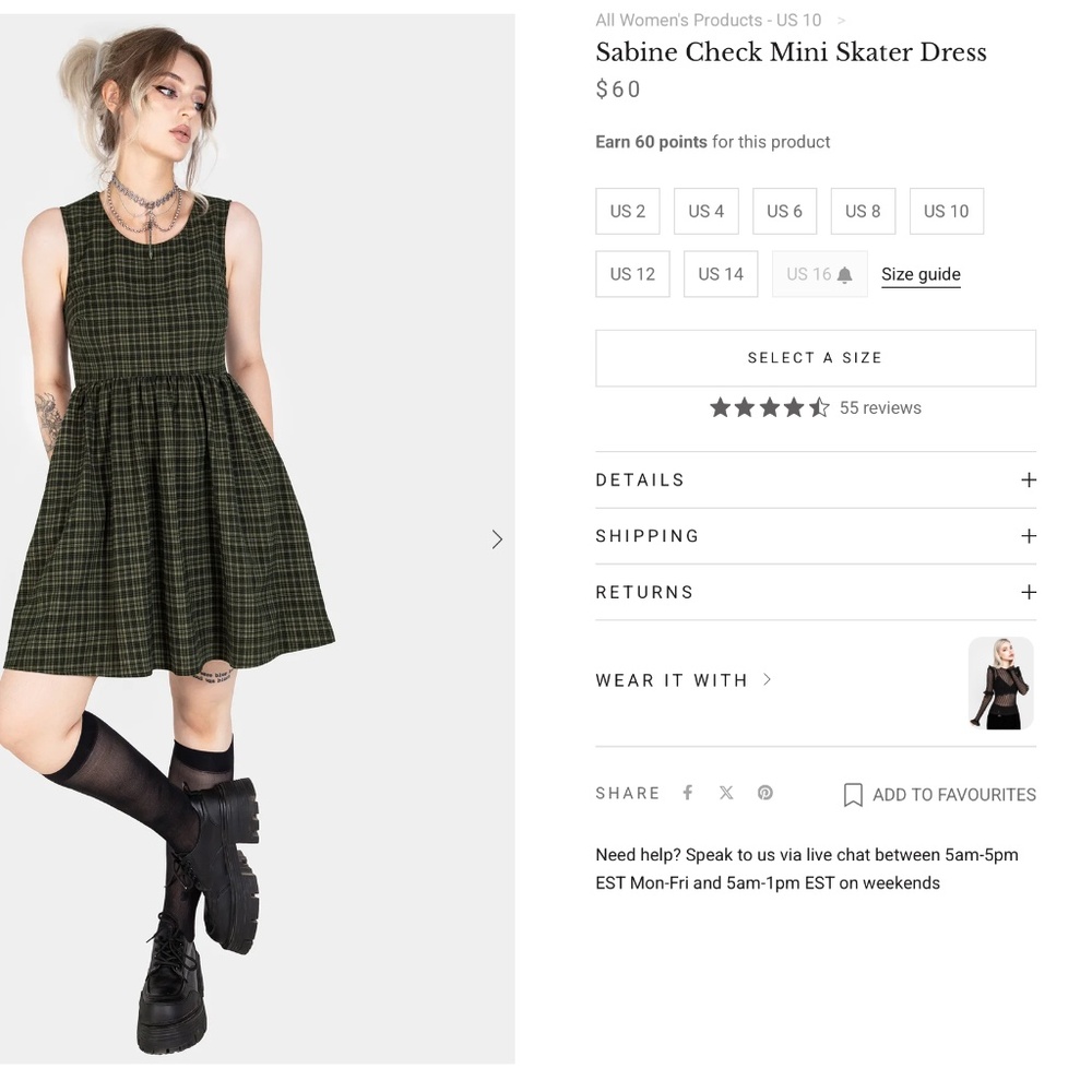 Sabine Check Mini Skater Dress